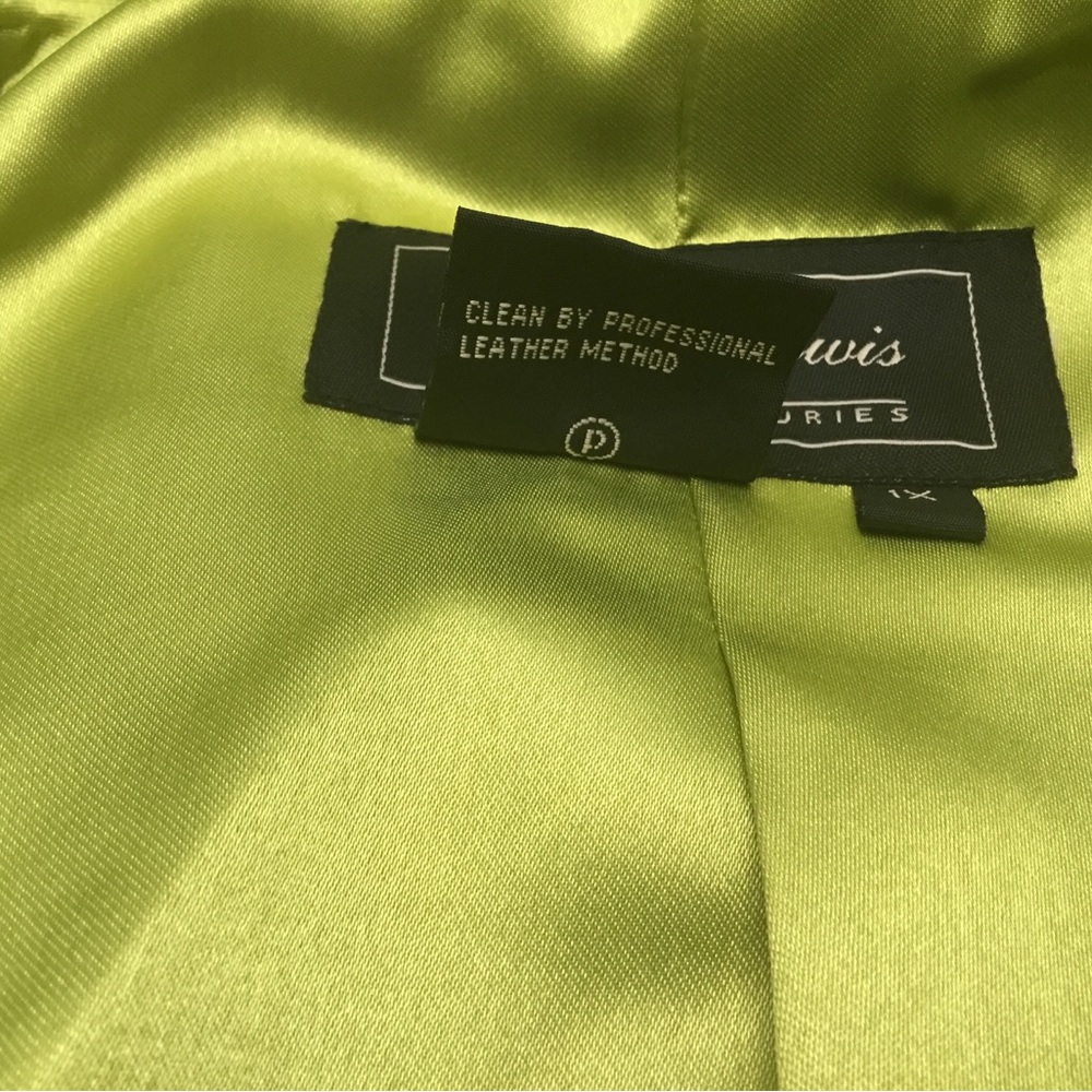 TERRY LEWIS Green Leather Cropped Jacket with Zipper - Picture 11 of 16